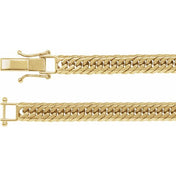 18K Yellow 6.2 mm Diamond-Cut Curb 7" Chain