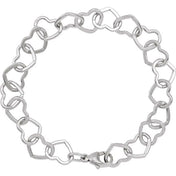 Sterling Silver 9 mm Heart 7" Chain