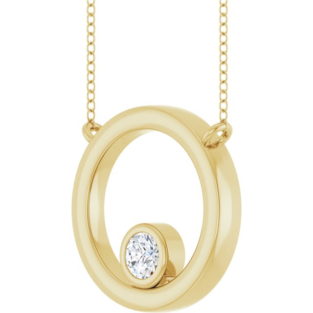 14K Yellow 1/6 CT Lab-Grown Diamond Geometric 18" Necklace