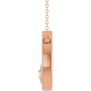 14K Rose 1/6 CT Lab-Grown Diamond Geometric 18" Necklace