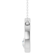 Sterling Silver 1/6 CT Lab-Grown Diamond Geometric 18" Necklace