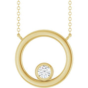 14K Yellow 1/6 CT Lab-Grown Diamond Geometric 18" Necklace