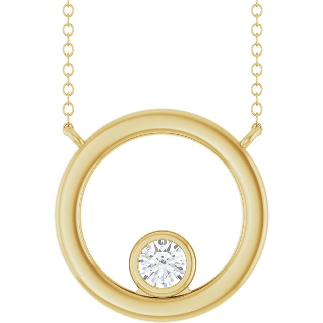14K Yellow 1/6 CT Lab-Grown Diamond Geometric 18" Necklace