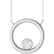 Sterling Silver 1/6 CT Lab-Grown Diamond Geometric 18" Necklace