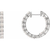14K White 2 5/8 CTW Lab-Grown Diamond Inside-Outside 20.6 mm Hoop Earrings