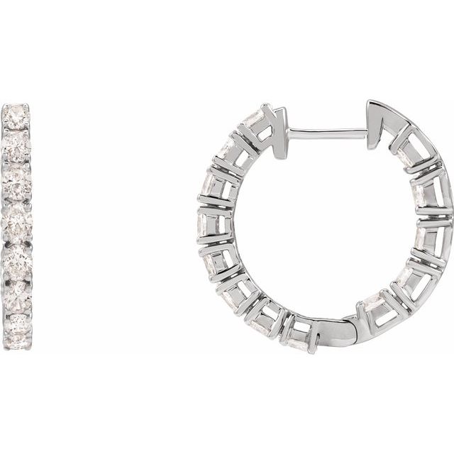 8 CTW Lab-Grown Diamond Inside-Outside 20.6 mm Hoop Earrings