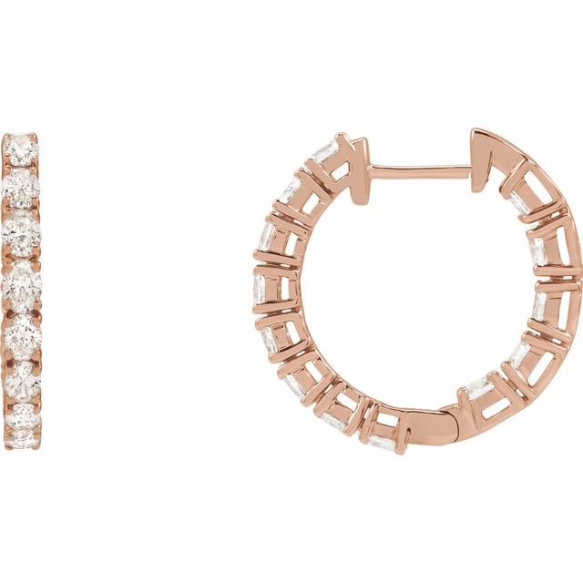 8 CTW Lab-Grown Diamond Inside-Outside 20.6 mm Hoop Earrings