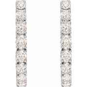 14K White 2 5/8 CTW Lab-Grown Diamond Inside-Outside 20.6 mm Hoop Earrings