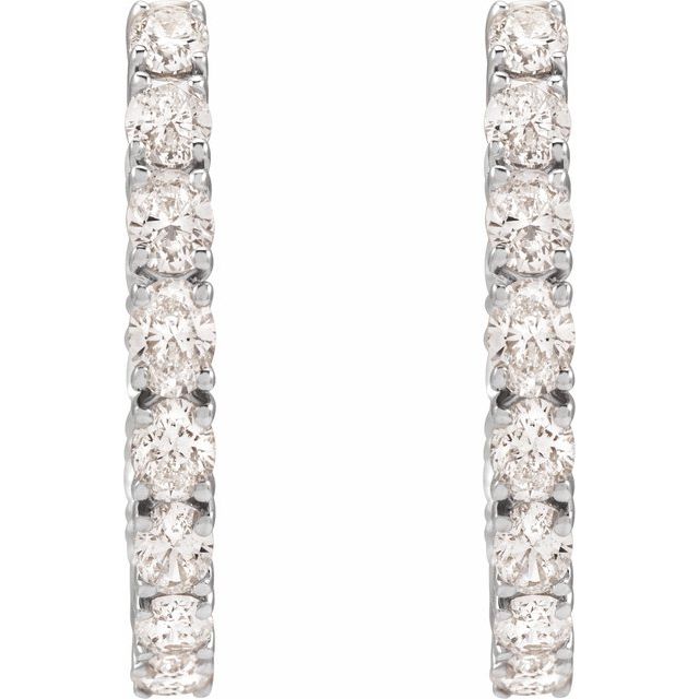 8 CTW Lab-Grown Diamond Inside-Outside 20.6 mm Hoop Earrings