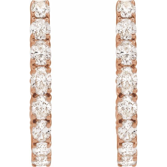 8 CTW Lab-Grown Diamond Inside-Outside 20.6 mm Hoop Earrings