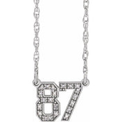 10K Natural Diamond Number Necklace 16-18" in Yellow and White Gold