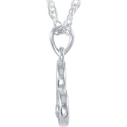 Sterling Silver 2 mm Imitation Pink Cubic Zirconia Heart 18" Necklace