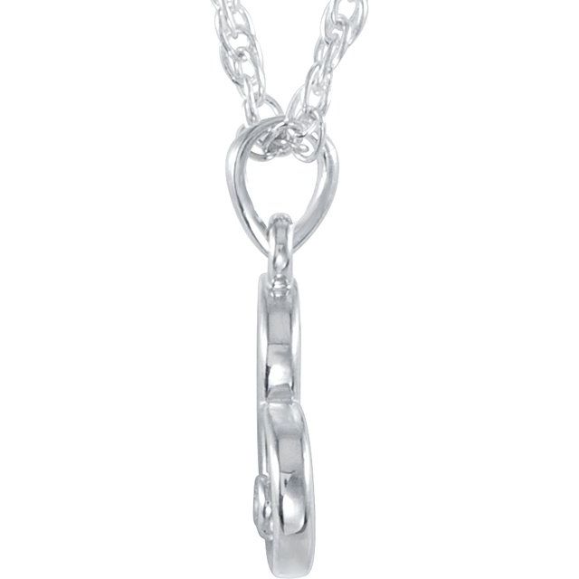 Sterling Silver 2 mm Imitation Pink Cubic Zirconia Heart 18" Necklace