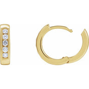 14K Yellow 1/3 CTW Natural Diamond 14 mm Hinged Hoop Earrings