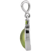 Platinum 5x3 mm Natural Peridot Pendant
