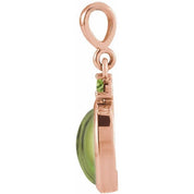 14K Rose 8x6 mm Natural Peridot Pendant