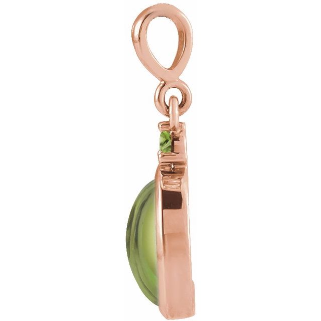 14K Rose 8x6 mm Natural Peridot Pendant