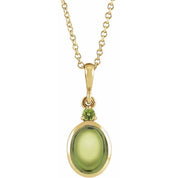14K Yellow 5x3 mm Natural Peridot 16-18" Necklace