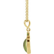 14K Yellow 8x6 mm Natural Peridot 16-18" Necklace