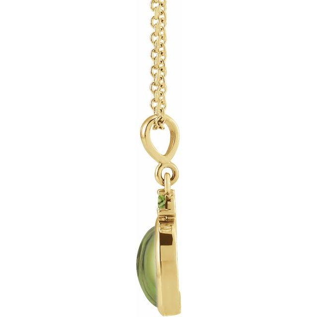14K Yellow 5x3 mm Natural Peridot 16-18" Necklace