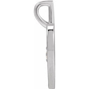 Platinum .025 CT Natural Diamond Engravable Mom Pendant