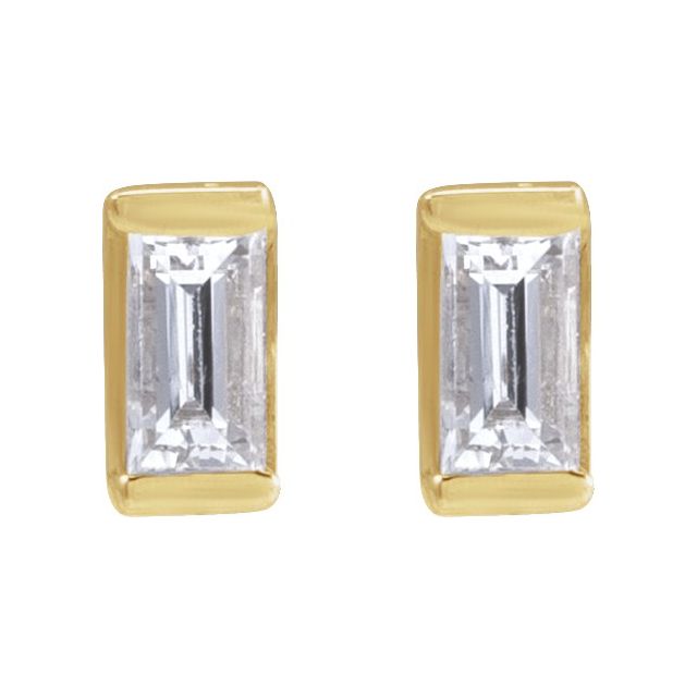 14K Yellow 1/8 CTW Natural Diamond Stud Earrings
