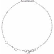 Sterling Silver 1/6 CTW Natural Diamond Three-Stone Bar 6-7 1/2" Link Bracelet