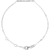 Sterling Silver 1/3 CTW Natural Diamond Five-Stone Bar 6-7 1/2" Link Bracelet