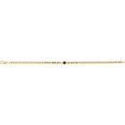 14K Yellow Natural Mozambique Garnet Link 7" Bracelet