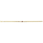 14K Yellow Natural Mozambique Garnet Link 7" Bracelet