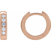 14K Rose 1/3 CTW Natural Diamond 14 mm Hinged Hoop Earrings