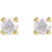 14K Yellow .07 CTW Rose-Cut Natural Diamond Stud Earrings