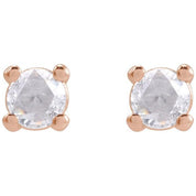 14K Rose .07 CTW Rose-Cut Natural Diamond Stud Earrings