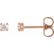 14K Rose .07 CTW Rose-Cut Natural Diamond Stud Earrings