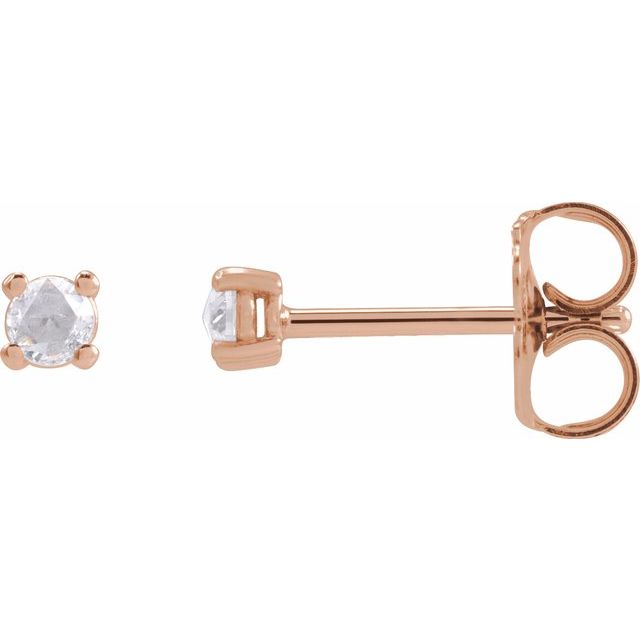14K Rose .07 CTW Rose-Cut Natural Diamond Stud Earrings