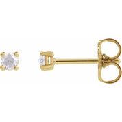 14K Yellow .07 CTW Rose-Cut Natural Diamond Stud Earrings