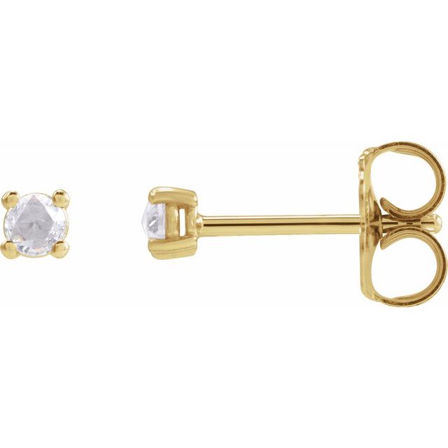 14K Yellow .07 CTW Rose-Cut Natural Diamond Stud Earrings