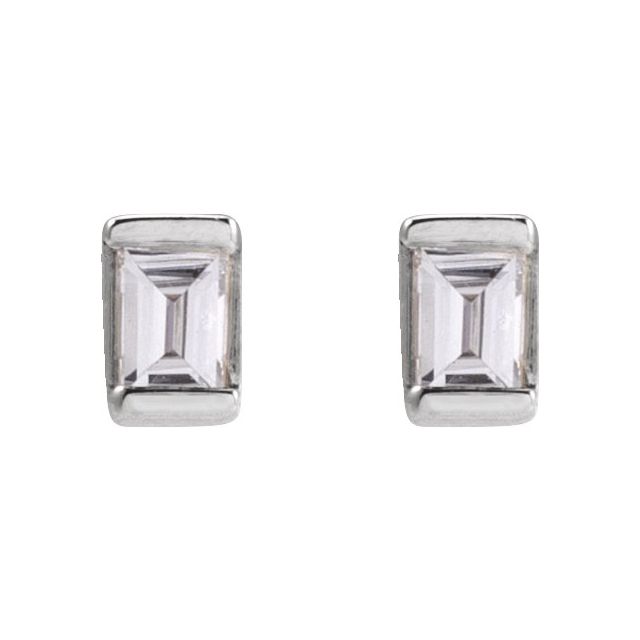 14K White .05 CTW Natural Diamond Stud Earrings