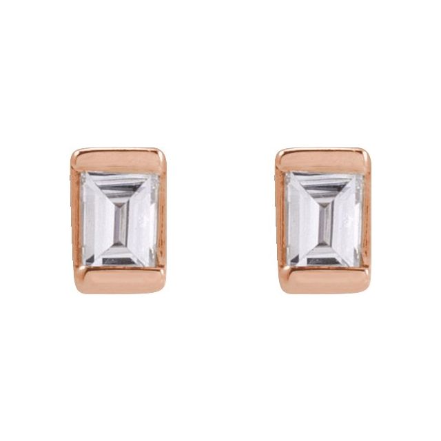 14K Rose .05 CTW Natural Diamond Stud Earrings
