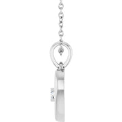 14K White .03 CTW Natural Diamond Starburst Heart 16-18" Necklace