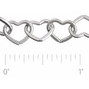 Sterling Silver 9 mm Heart Chain by the Inch