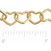 14K Yellow Gold-Filled 9 mm Heart Chain by the Inch