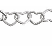 Sterling Silver 9 mm Heart Chain by the Inch