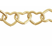 14K Yellow Gold-Filled 9 mm Heart Chain by the Inch