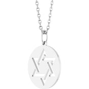 14K White Star of David 18" Necklace