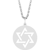 14K White Star of David 18" Necklace