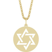14K Yellow Star of David 18" Necklace