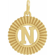 14K Yellow Gold-Plated Sterling Silver Initial N Pendant
