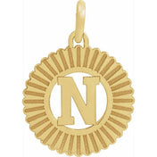 10K Yellow Gold Initial Pendant Necklace – Personalized Alphabet Jewelry Charm