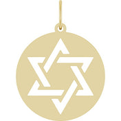 14K Yellow Star of David Pendant